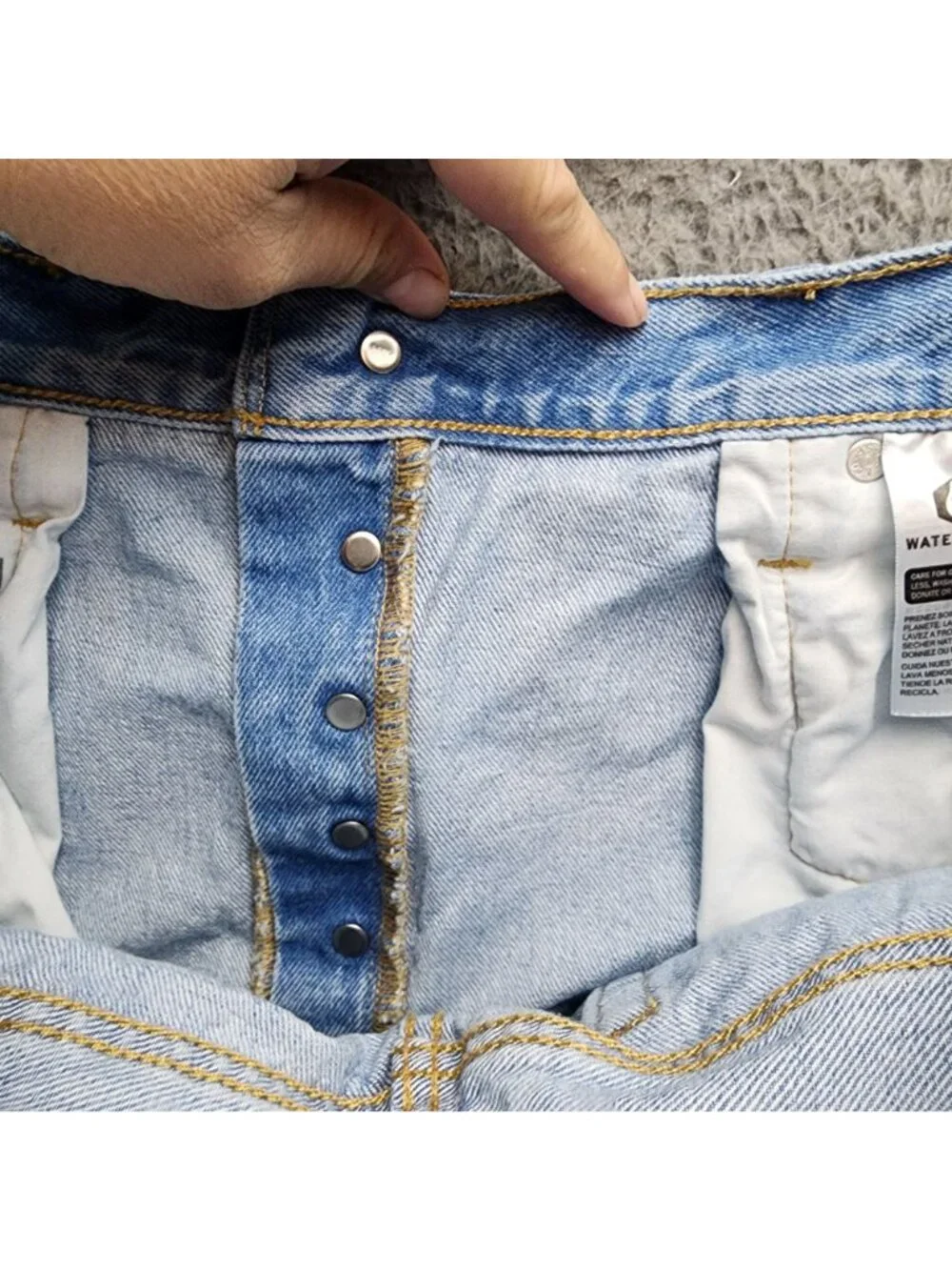 Levis Shorts Womens 34 Blue 501 Premium Big E Denim Button Fly Cutoff *Read*
